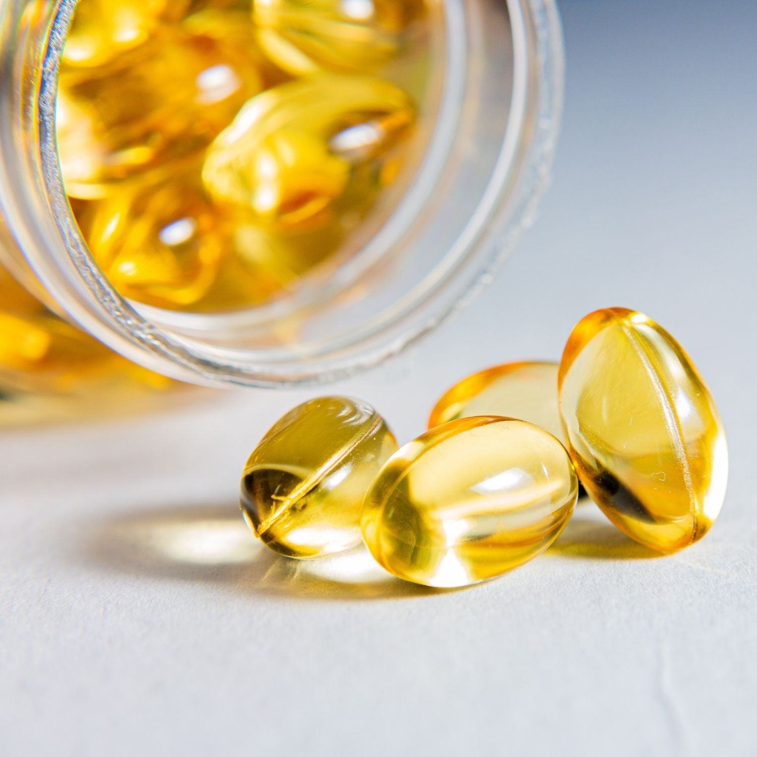 Capsules of fish oil supplements